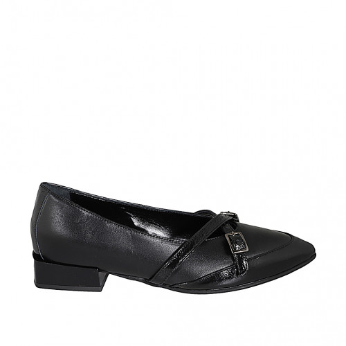 Loafers Woman 33 in Leather Black GHIGO
