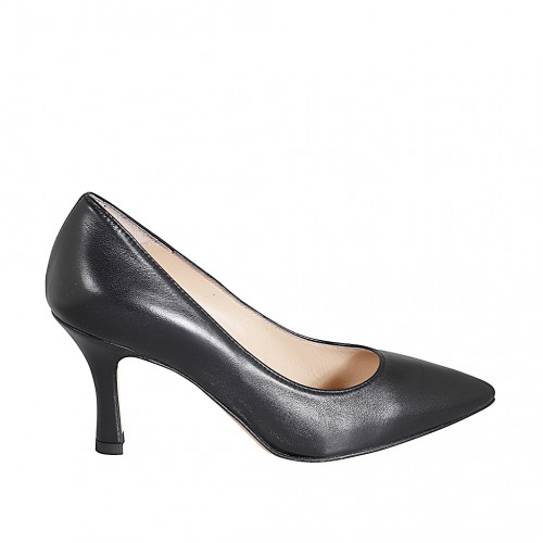 Pumps Woman 35 in Leather Black GHIGO