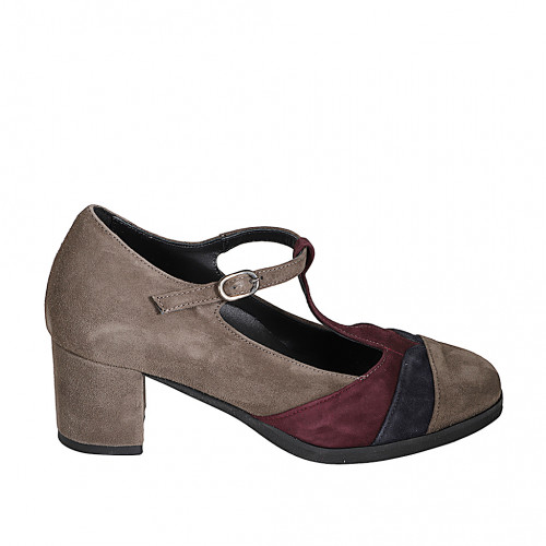 Pumps Woman 35 in Suede Maroon GHIGO