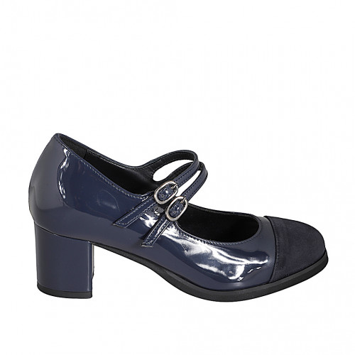 Pumps Woman 45 in Suede Blue GHIGO