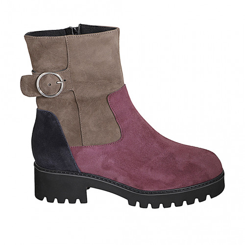 Ankle boots Woman 45 in Suede Maroon GHIGO
