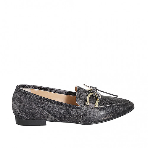 Loafers Woman 43 in Leather Black GHIGO