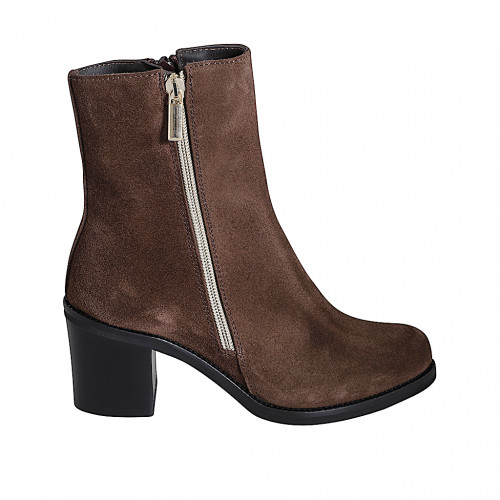 Ankle boots Woman 35 in Suede Brown GHIGO