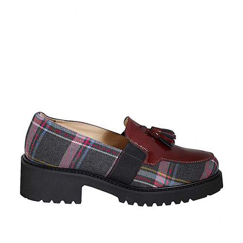 Mokassins Damenschuhe 35 in Lackleder Bordeaux GHIGO