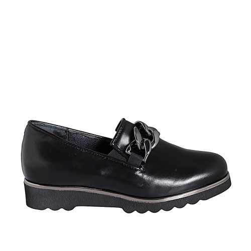 Hochgeschlossene Schuhe Damenschuhe 32 in Leder Schwarz GHIGO