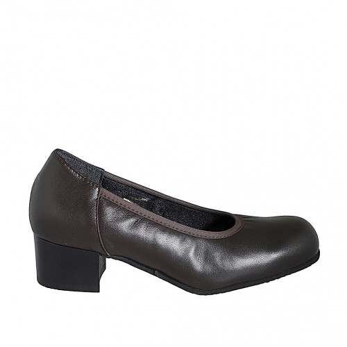 Pumps Woman 43 in Leather Brown GHIGO