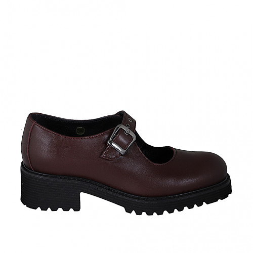 Pumps Woman 35 in Leather Maroon GHIGO