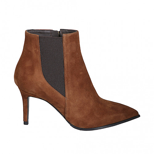 Ankle boots Woman 35 in Suede Brown GHIGO