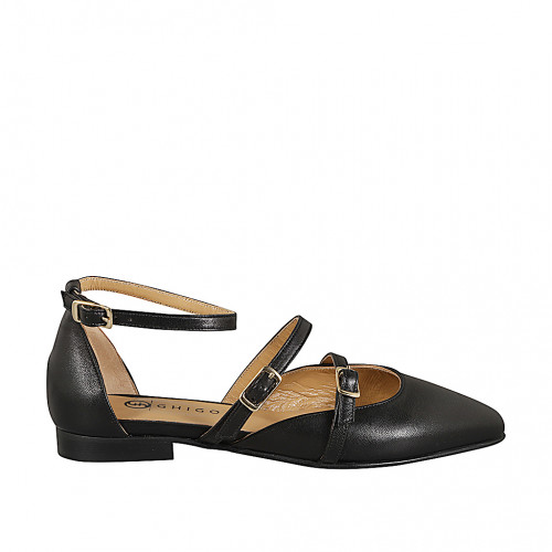 Open shoes Woman 45 in Leather Black GHIGO