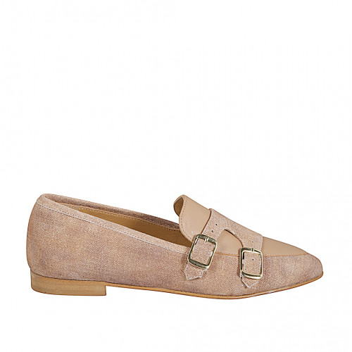 Loafers Woman 32 in Leather Beige GHIGO