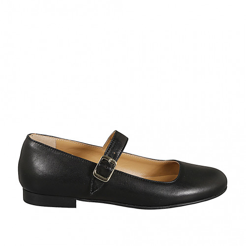 Ballerinas Woman 44 in Leather Black GHIGO