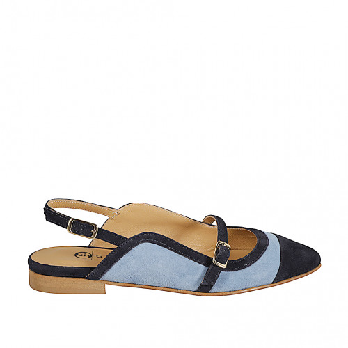 Slingbacks Woman 32 in Suede Light blue GHIGO