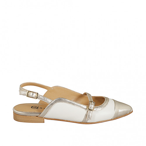 Slingbacks Woman 32 in Leather White GHIGO