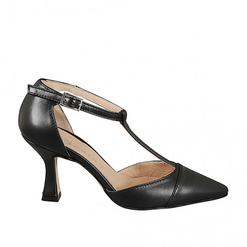 Offene Schuhe Damenschuhe 43 in Leder Schwarz GHIGO