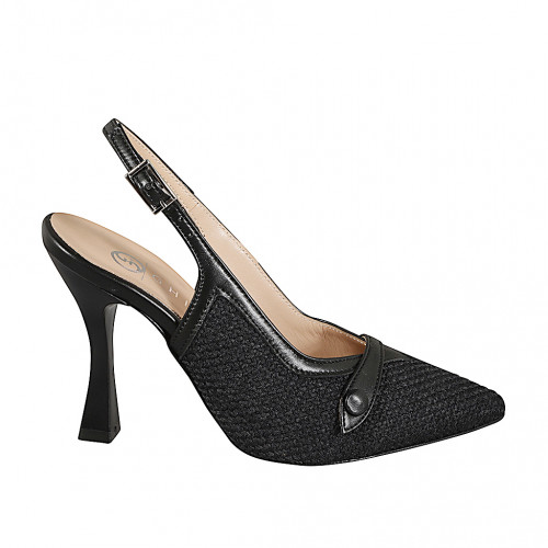 Slingbacks Damenschuhe 32 in Leder Schwarz GHIGO