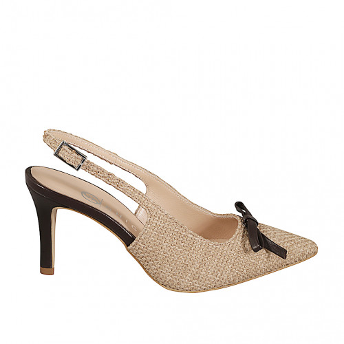 Slingbacks Woman 33 in Leather Beige GHIGO