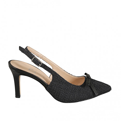 Slingbacks Damenschuhe 32 in Leder Schwarz GHIGO