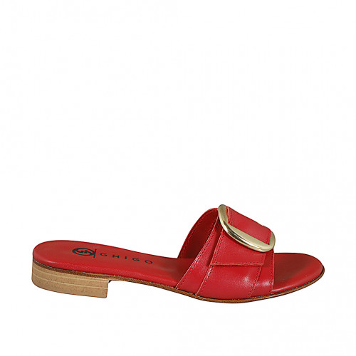 Pantoletten Damenschuhe 43 in Leder Rot GHIGO