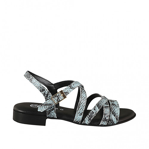 Sandals Woman 32 in Leather Turquoise GHIGO