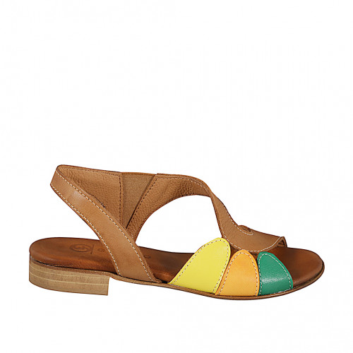 Sandals Woman 32 in Leather Orange GHIGO