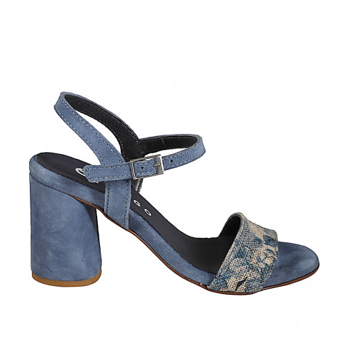 Sandals Woman 32 in Suede Blue GHIGO