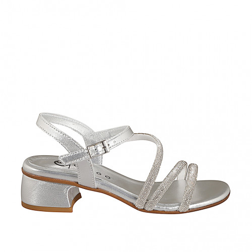 Sandals Woman 43 in Leather Silver GHIGO