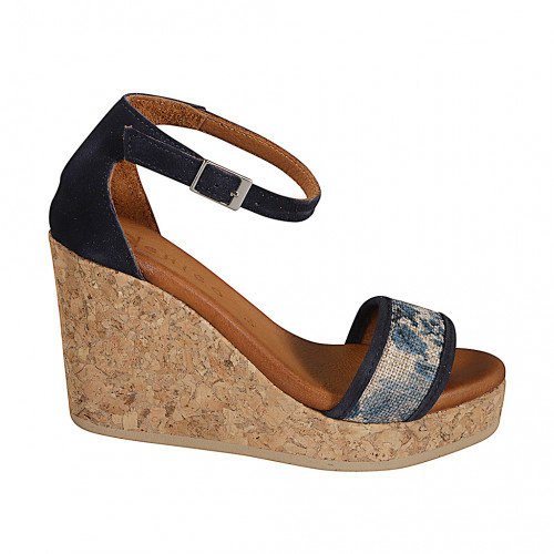 Offene Schuhe Damenschuhe 34 in Wildleder Blau GHIGO