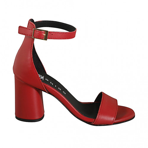 Offene Schuhe Damenschuhe 32 in Leder Rot GHIGO