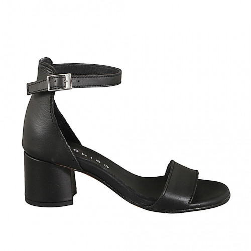 Offene Schuhe Damenschuhe 34 in Leder Schwarz GHIGO