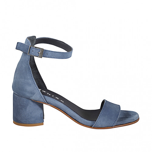Offene Schuhe Damenschuhe 45 in Wildleder Blau GHIGO