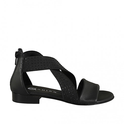 Offene Schuhe Damenschuhe 35 in Leder Schwarz GHIGO