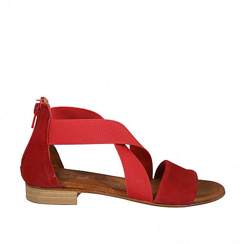 Offene Schuhe Damenschuhe 33 in Wildleder Rot GHIGO
