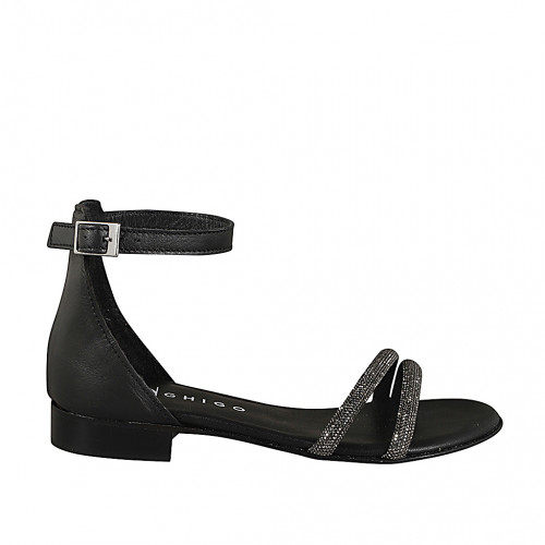 Offene Schuhe Damenschuhe 42 in Leder Schwarz GHIGO