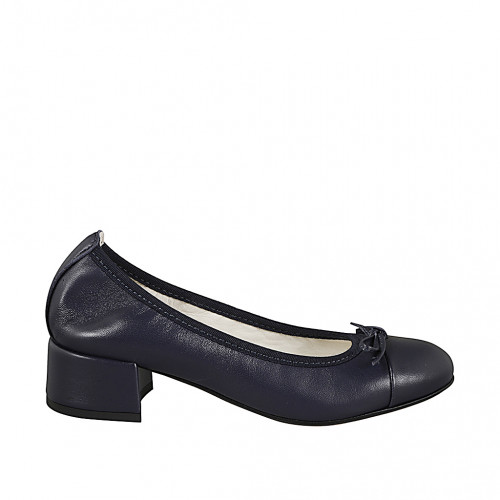 Ballerinas Woman 42 in Leather Blue GHIGO