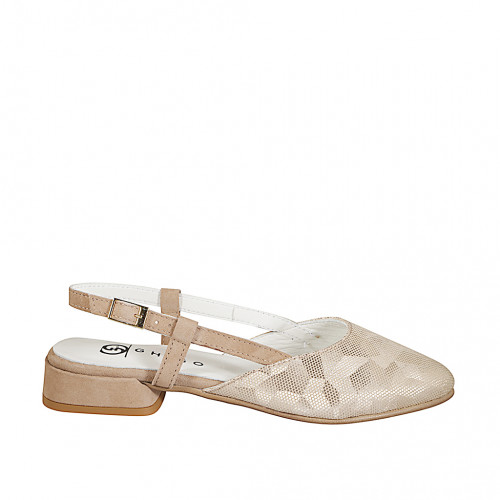 Slingbacks Woman 33 in Suede Beige GHIGO