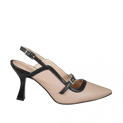 Slingbacks Damenschuhe 32 in Leder Schwarz GHIGO