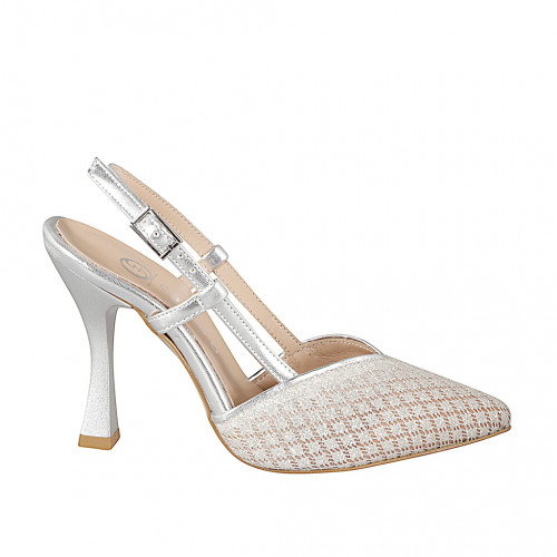 Slingbacks Woman 34 in Leather Silver GHIGO