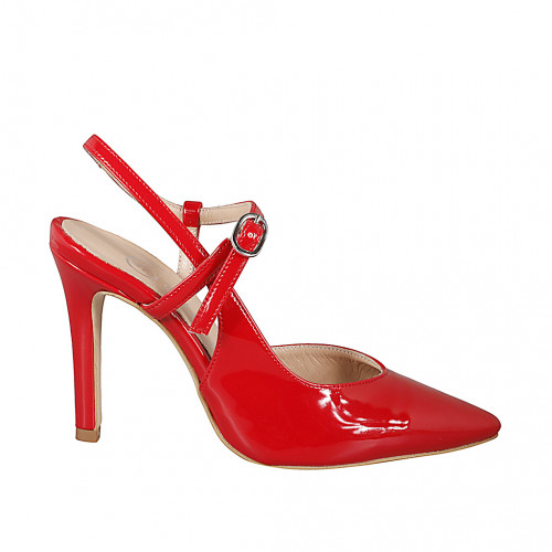 Slingbacks Damenschuhe 45 in Lackleder Rot GHIGO