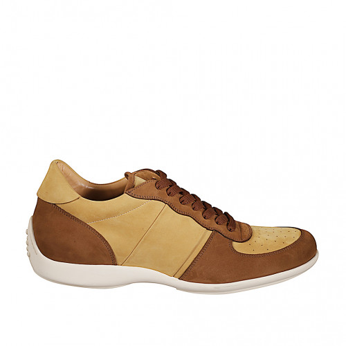 Herrenschuhe Herr 50 in Nubukleder Beige GHIGO