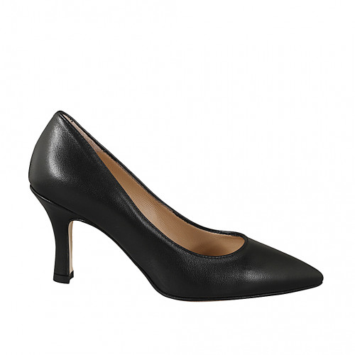 Pumps Woman 35 in Leather Black GHIGO