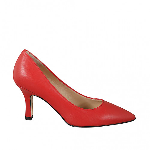 Pumps Woman 42 in Leather Red GHIGO