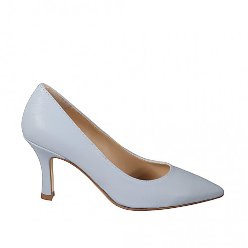 Pumps Woman 34 in Leather Light blue GHIGO