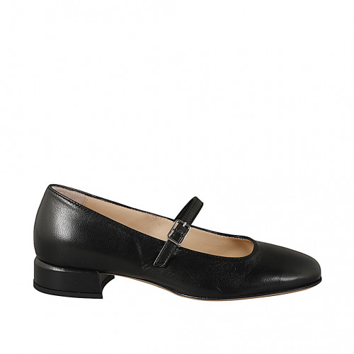 Ballerinas Woman 44 in Leather Black GHIGO