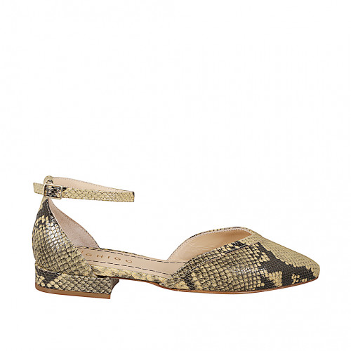 Offene Schuhe Damenschuhe 44 in Leder Beige GHIGO