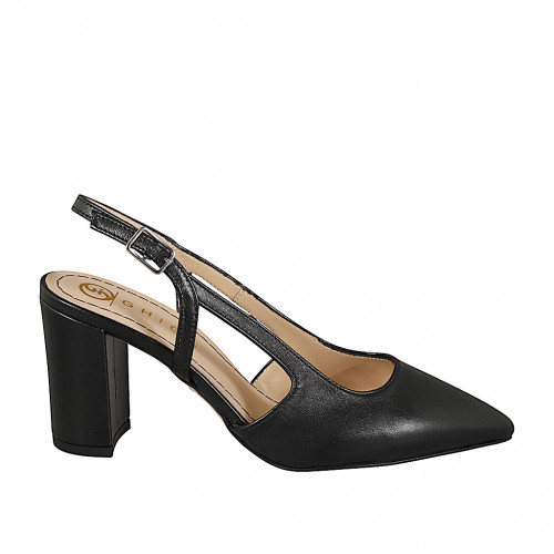 Slingbacks Woman 42 in Leather Black GHIGO