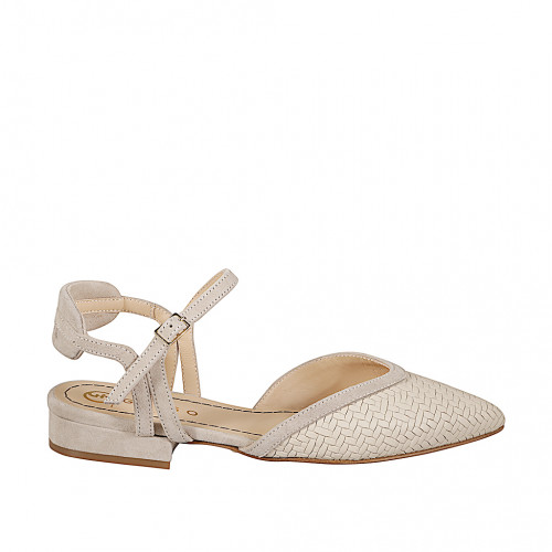 Slingbacks Woman 33 in Leather Taupe GHIGO