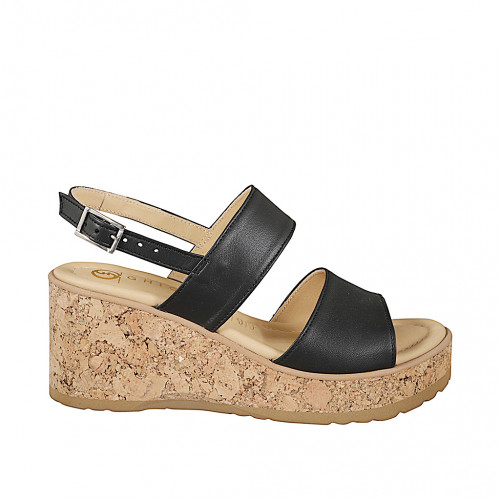Sandalen Damenschuhe 32 in Leder Schwarz GHIGO
