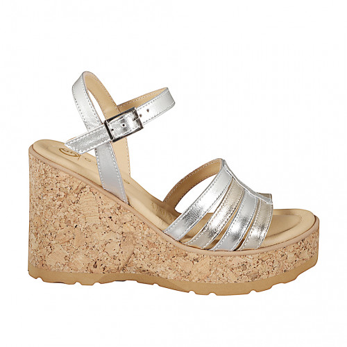 Sandalen Damenschuhe 33 in Leder Silber GHIGO