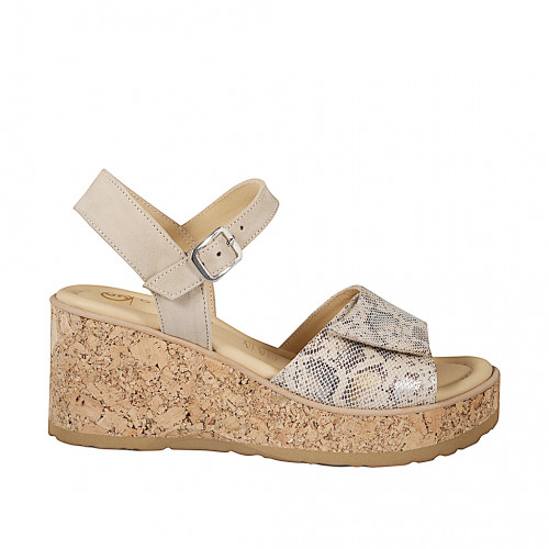 Sandals Woman 32 in Leather Beige GHIGO