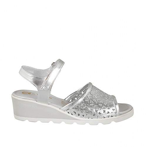 Women's shoes Woman 45 in Leather Silver GHIGO